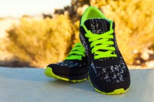 Chaussures de sport utilisées sur une longue fréquence